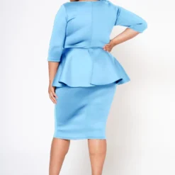 Plus Size Blossomed Floral Ascent Peplum Dress -Femme Avid Sales Store 2022575 003 5