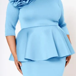 Plus Size Blossomed Floral Ascent Peplum Dress -Femme Avid Sales Store 2022575 003 6