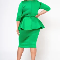 Plus Size Blossomed Floral Ascent Peplum Dress -Femme Avid Sales Store 2022575 006 5