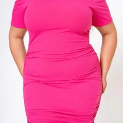 Plus Size Ribbed Knit Cold Shoulder Mini Dress -Femme Avid Sales Store 2022591 002 4