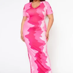 Plus Size Pretty In Pink Casual Maxi Dress
