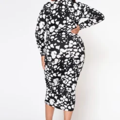 Plus Size Multi Print Drape Front Midi Dress -Femme Avid Sales Store 2022598 001 3