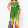 Plus Size Multi Print Flare Cami Jumpsuit