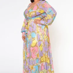 Plus Size Multi Chainlink Pattern Fit & Flare Maxi Dress -Femme Avid Sales Store 2022606 001 2