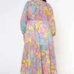 Plus Size Multi Chainlink Pattern Fit & Flare Maxi Dress -Femme Avid Sales Store 2022606 001 3