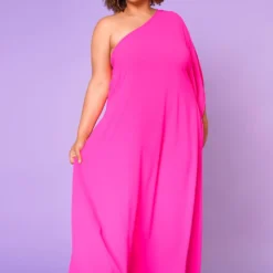 Plus Size One Shoulder Maxi Flare Dress -Femme Avid Sales Store 2022644 003 3