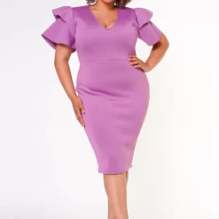 Plus Size Shoulder Flare Maxi Dress