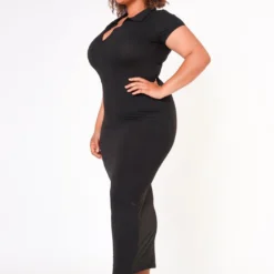 Plus Size Collar Neck Bodycon Maxi Dress -Femme Avid Sales Store 2022660 001 2