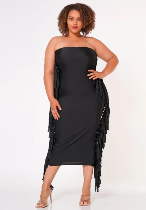 Plus Size Side Fringe Hem Bodycon Tube Dress 7 Plus Size Side Fringe Hem Bodycon Tube Dress -Femme Avid Sales Store 2022671 001 1
