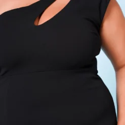 Plus Size Asymmetric One Sleeve Cocktail Midi Dress -Femme Avid Sales Store 2022679 001 4