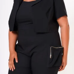 Plus Size Cargo Romper With Cropped Jacket -Femme Avid Sales Store 2022697 001 5