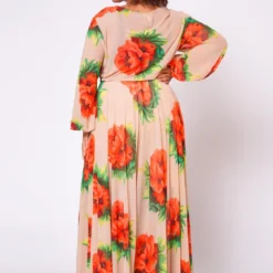 Plus Size Floral Maxi Chiffon Dress -Femme Avid Sales Store 2022702 001 5