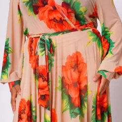 Plus Size Floral Maxi Chiffon Dress -Femme Avid Sales Store 2022702 001 6